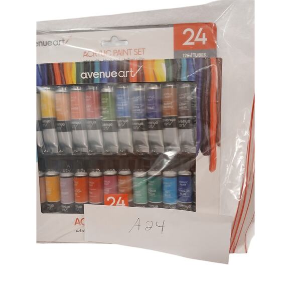 Artist Quality Acrylic Paint Set 24 Tubes Blends Easily Brilliant Colors Pro - Picture 16 of 16